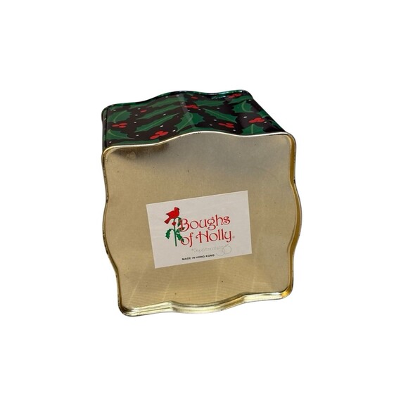 Vintage Hong Kong Holly Berry & Red Cardinal Christmas EMPTY Tin with Lid - Picture 3 of 3